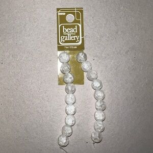 Bead Gallery | Matte Crackle Crystal Quartz Beads | Unisex | 7in Strand | Clear